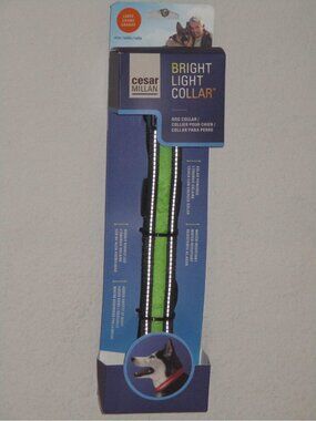 Cesar Millan Bright Light Neon Green Dog Collar Size Large 19.7" x 25.6" New Bag